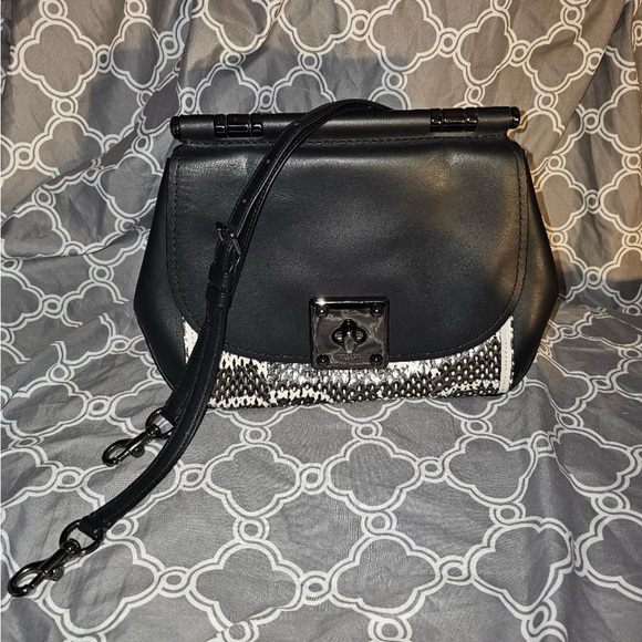 **WOW*SALE** COACH Black Leather W/Snakeskin DRIFTER Crossbody - Picture 3 of 16